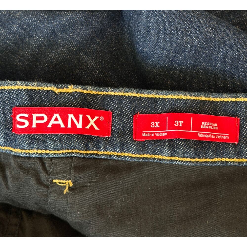 Spanx Cuffed Horseshoe Jeans in Marina Blue 3X High Rise Casual Wardrobe Basics - Picture 10 of 14